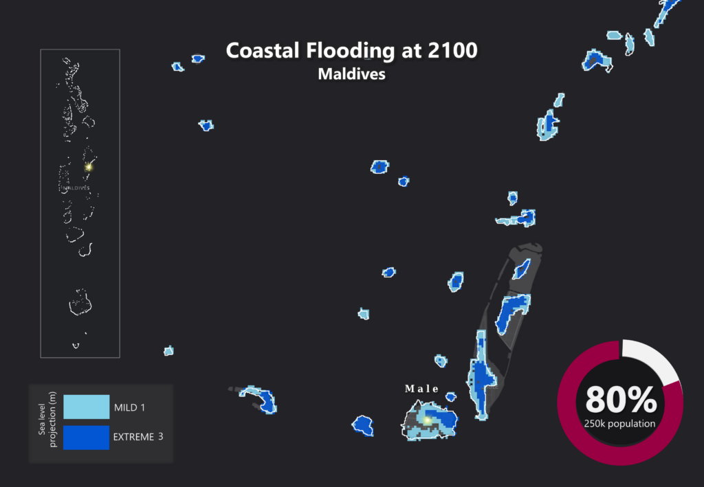 Maldives sea level rise project for 2100.