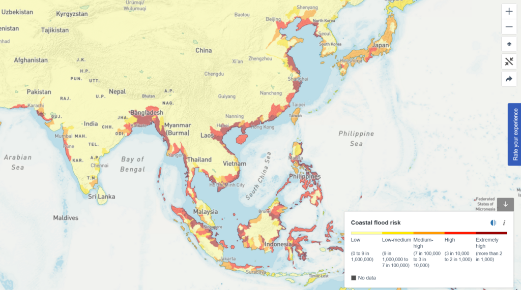 Coastal Flood Risk. Source: WRI