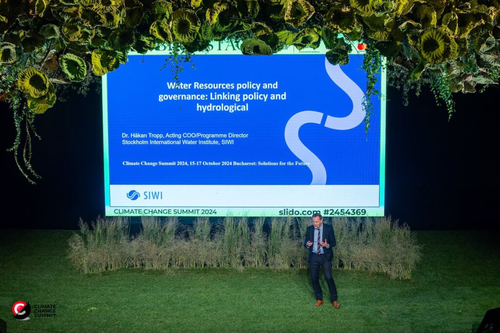 Hakan Tropp, COO of the Stockholm International Water Institute (SIWI) and Head of the OECD Water Governance Programme, on the Stage of Climate Change Summit 2024, Source: CCS